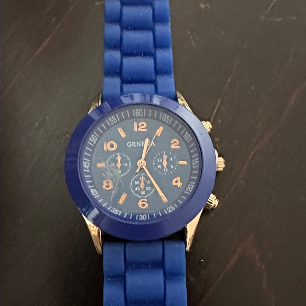 🎟️ NWOT Geneva Royal Blue Watch with Rose Gold Accents